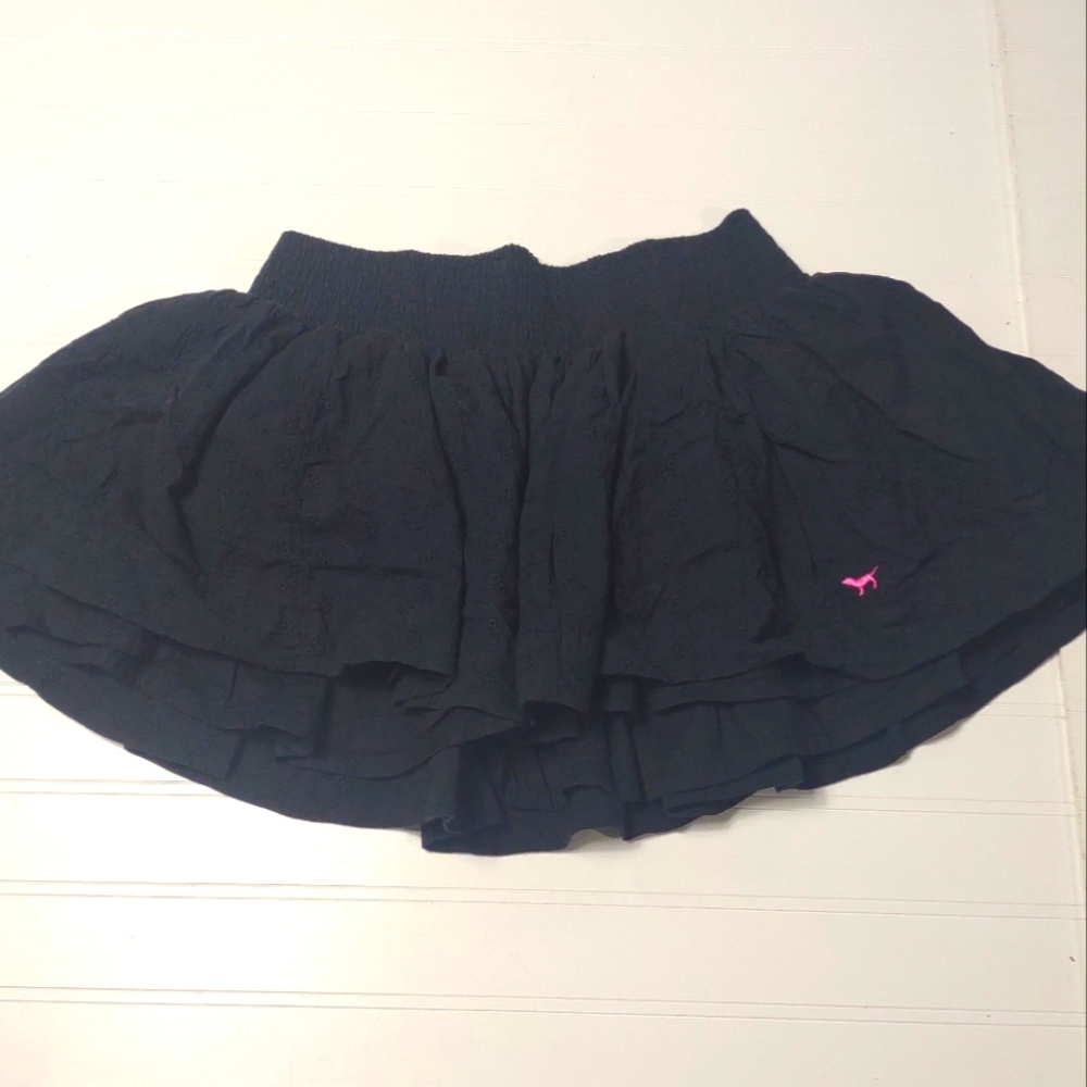 VTG Y2K 2000S VICTORIA'S SECRET PINK RUFFLE PLEATED MICRO MINI SKIRT JUNIORS S